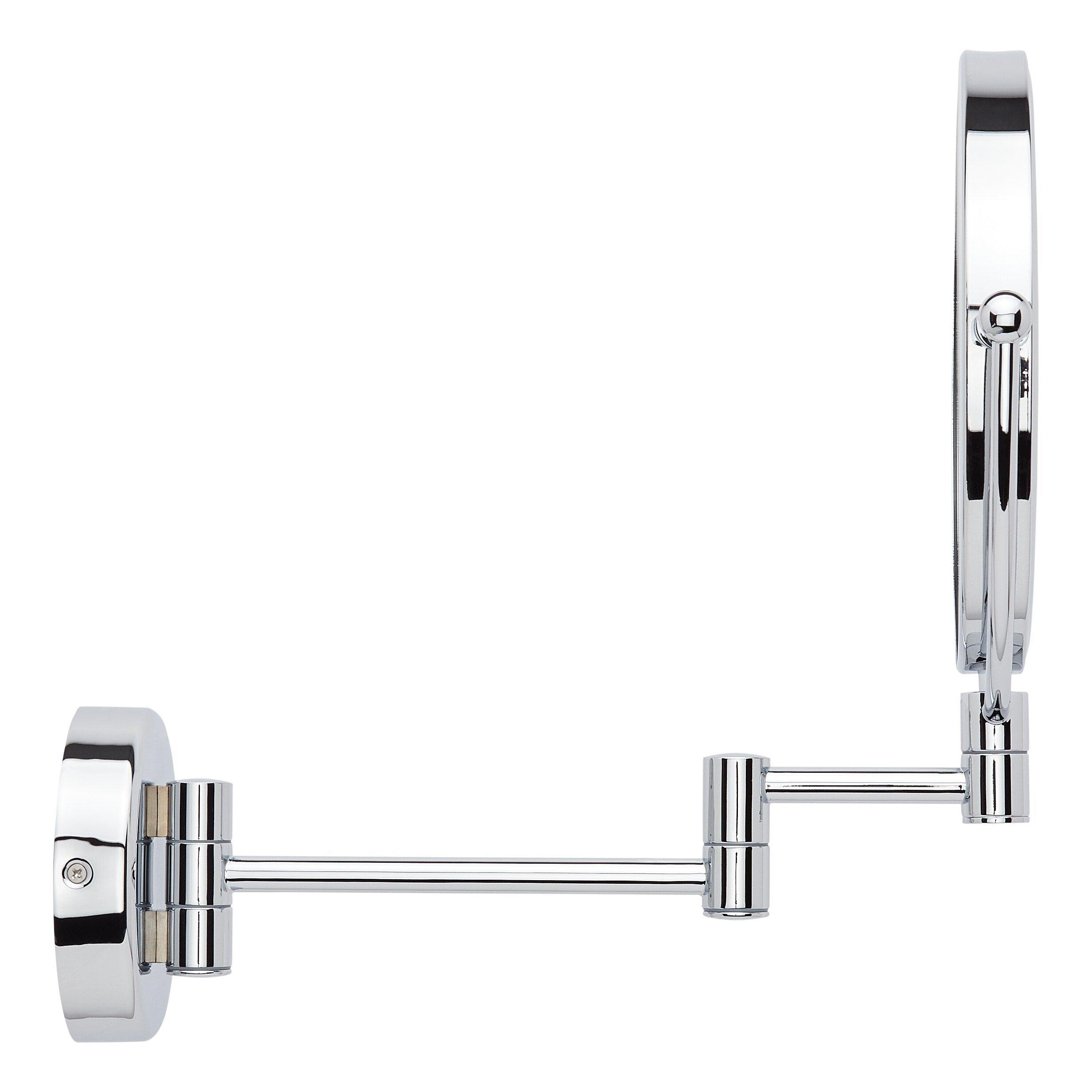 Double-Sided Wall Mount Lighted Makeup Mirror in  Chrome 