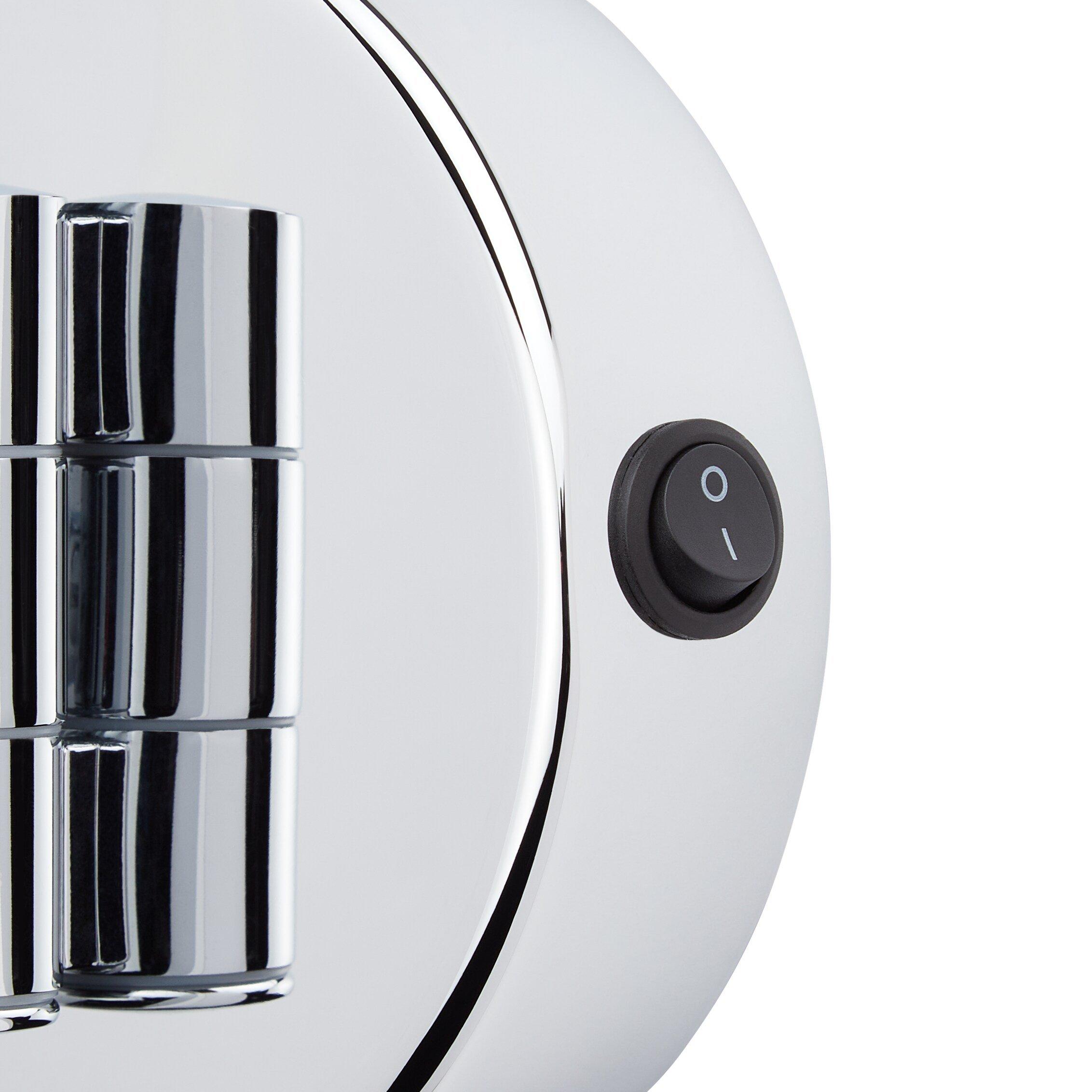 Double-Sided Wall Mount Lighted Makeup Mirror in  Chrome 