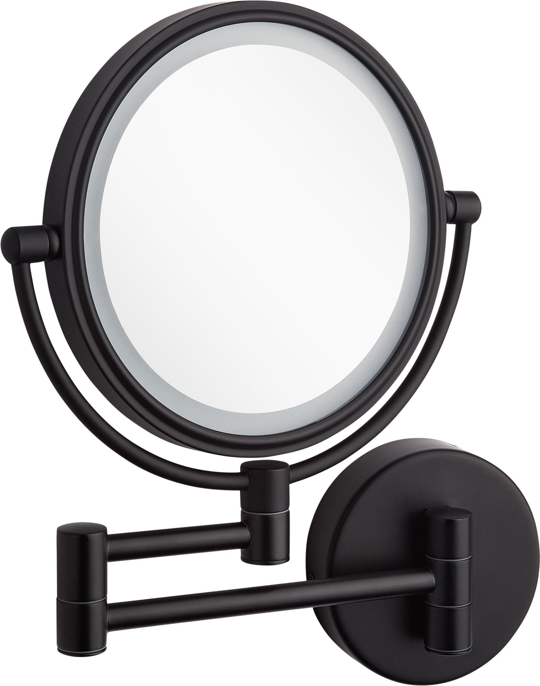 Double-Sided Wall Mount Lighted Makeup Mirror in  Chrome 