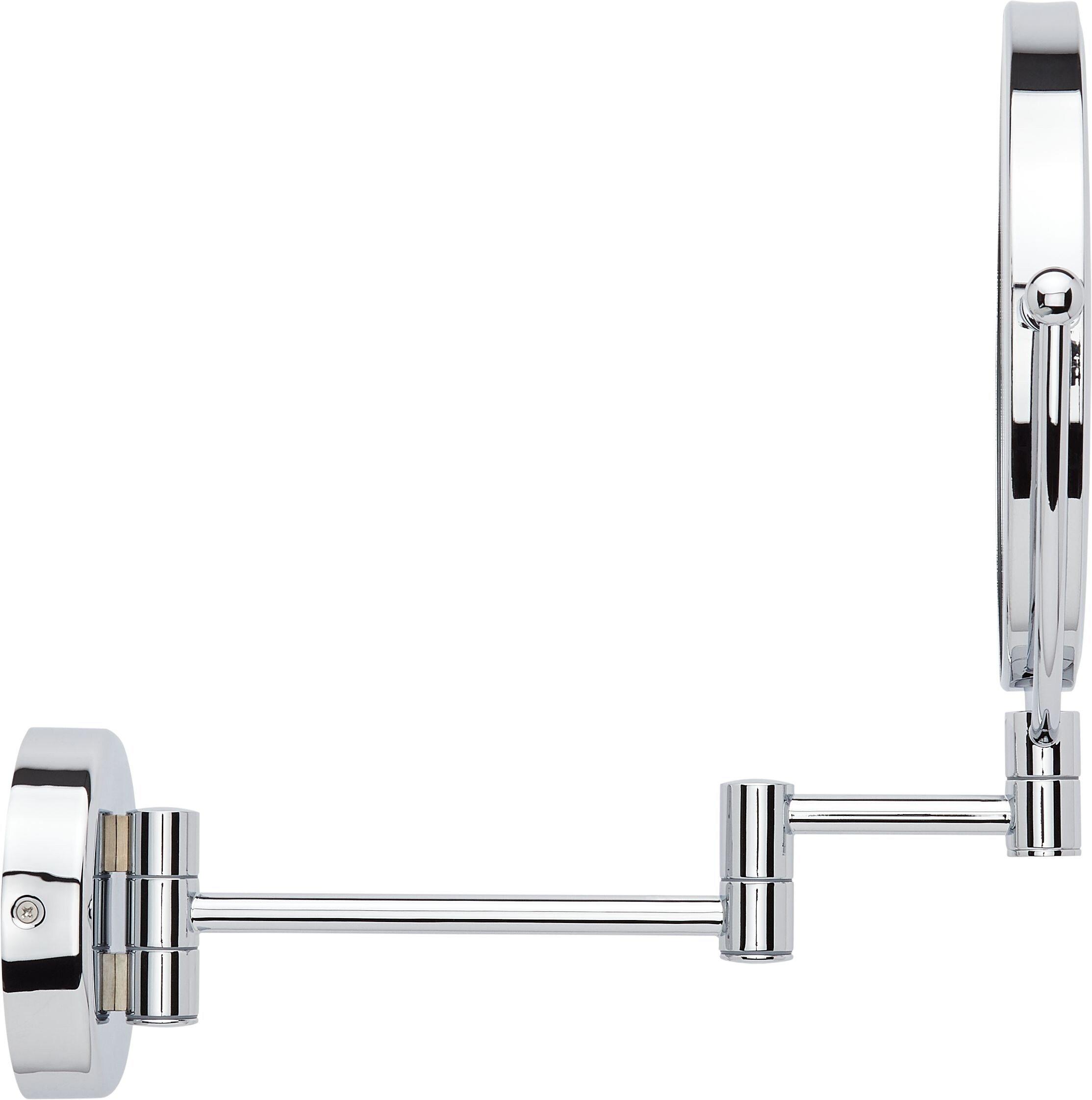 Double-Sided Wall Mount Lighted Makeup Mirror in  Chrome 