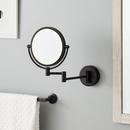 Double-Sided Wall Mount Lighted Makeup Mirror in  Satin Black