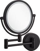 Double-Sided Wall Mount Lighted Makeup Mirror in  Satin Black 