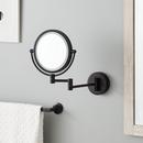 ROUND MAGNIFYING DOUBLE-SIDED WALL-MOUNT LIGHTED MAKEUP MIRROR - SATIN BLACK 