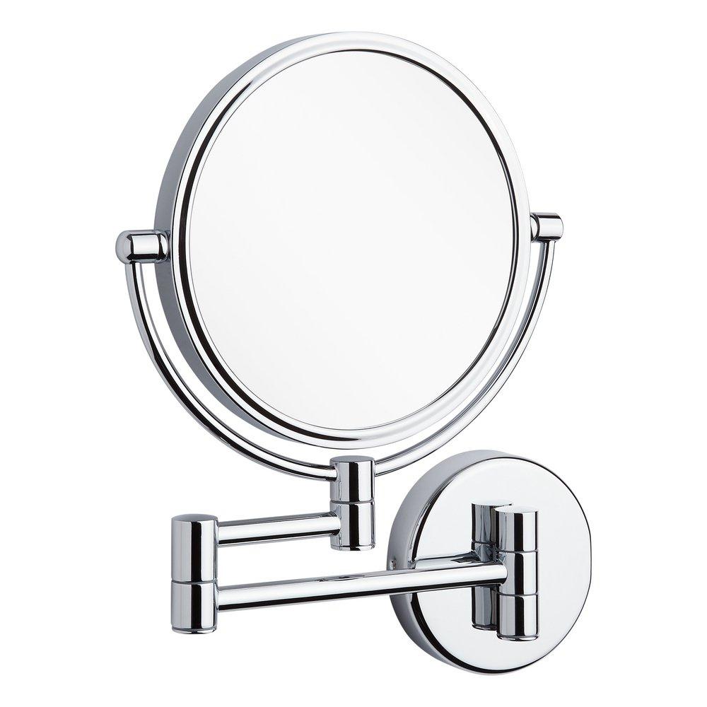 MAGNIFYING DOUBLE-SIDED WALL-MOUNT MAKEUP MIRROR - CHROME 