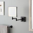 MAGNIFYING DOUBLE-SIDED WALL-MOUNT LIGHTED MAKEUP MIRROR- SATIN BLACK 