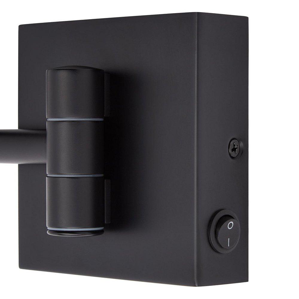 Double-Sided Wall Mount Lighted Makeup Mirror in  Satin Black 