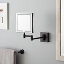 Double-Sided Wall Mount Lighted Makeup Mirror in  Satin Black 