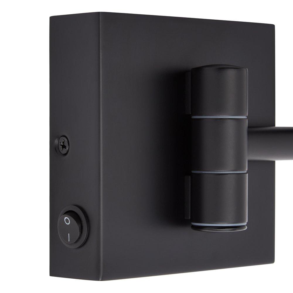 Double-Sided Wall Mount Lighted Makeup Mirror in  Satin Black 