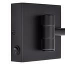 Double-Sided Wall Mount Lighted Makeup Mirror in  Satin Black 