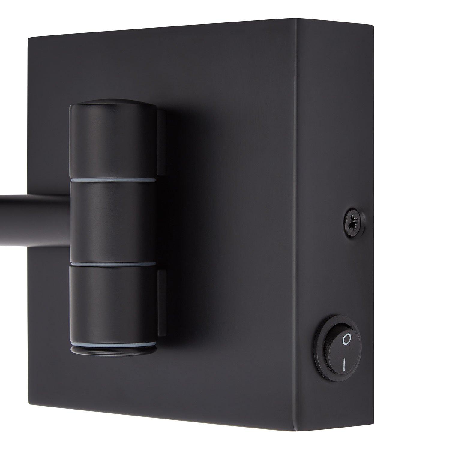 Double-Sided Wall Mount Lighted Makeup Mirror in  Satin Black 
