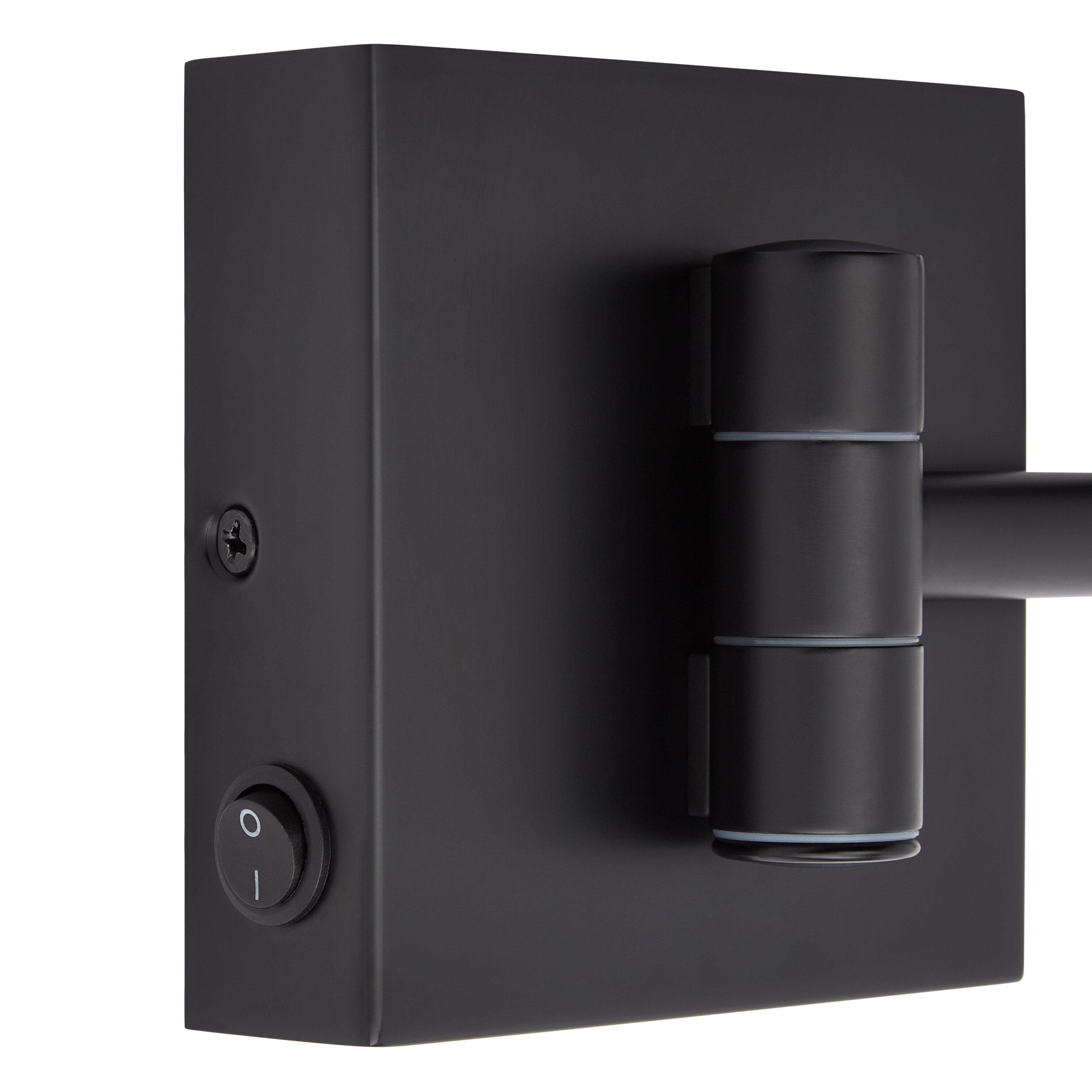Double-Sided Wall Mount Lighted Makeup Mirror in  Satin Black 