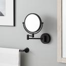 MAGNIFYING DOUBLE-SIDED WALL-MOUNT MAKEUP MIRROR - SATIN BLACK 
