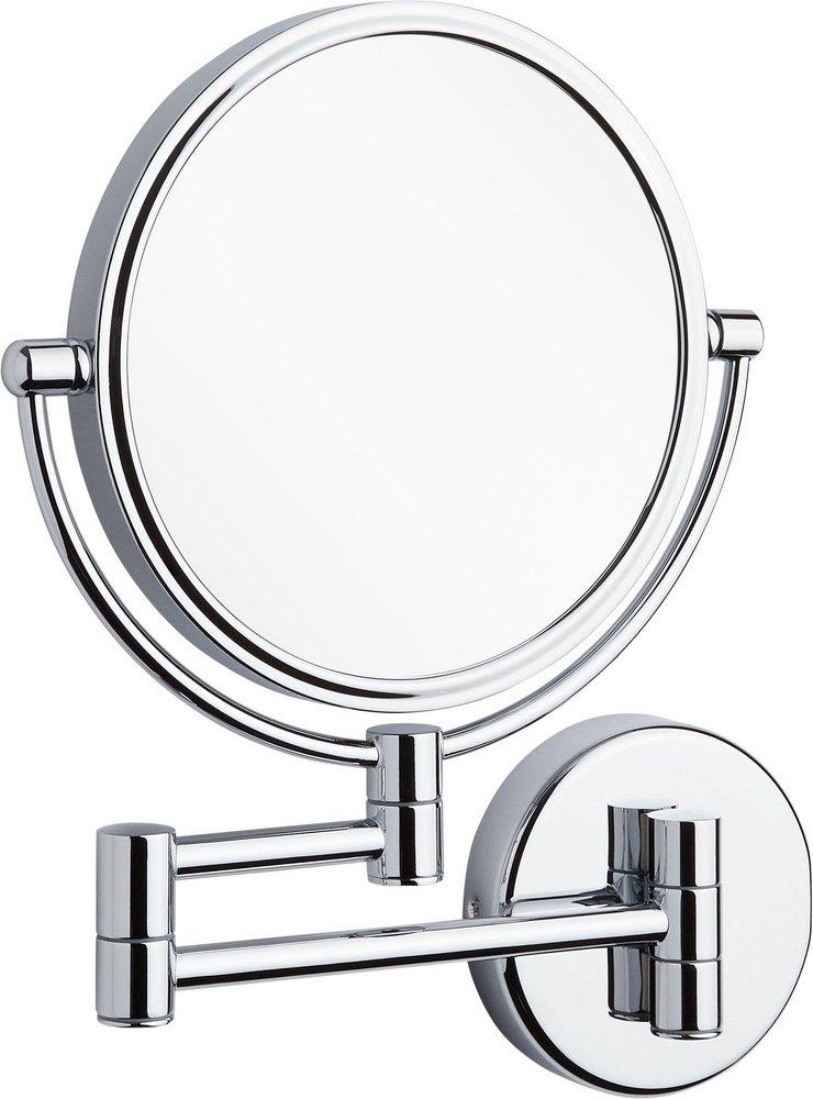 Double-Sided Wall Mount Lighted Makeup Mirror in  Satin Black 