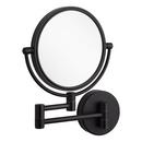 MAGNIFYING DOUBLE-SIDED WALL-MOUNT MAKEUP MIRROR - SATIN BLACK 