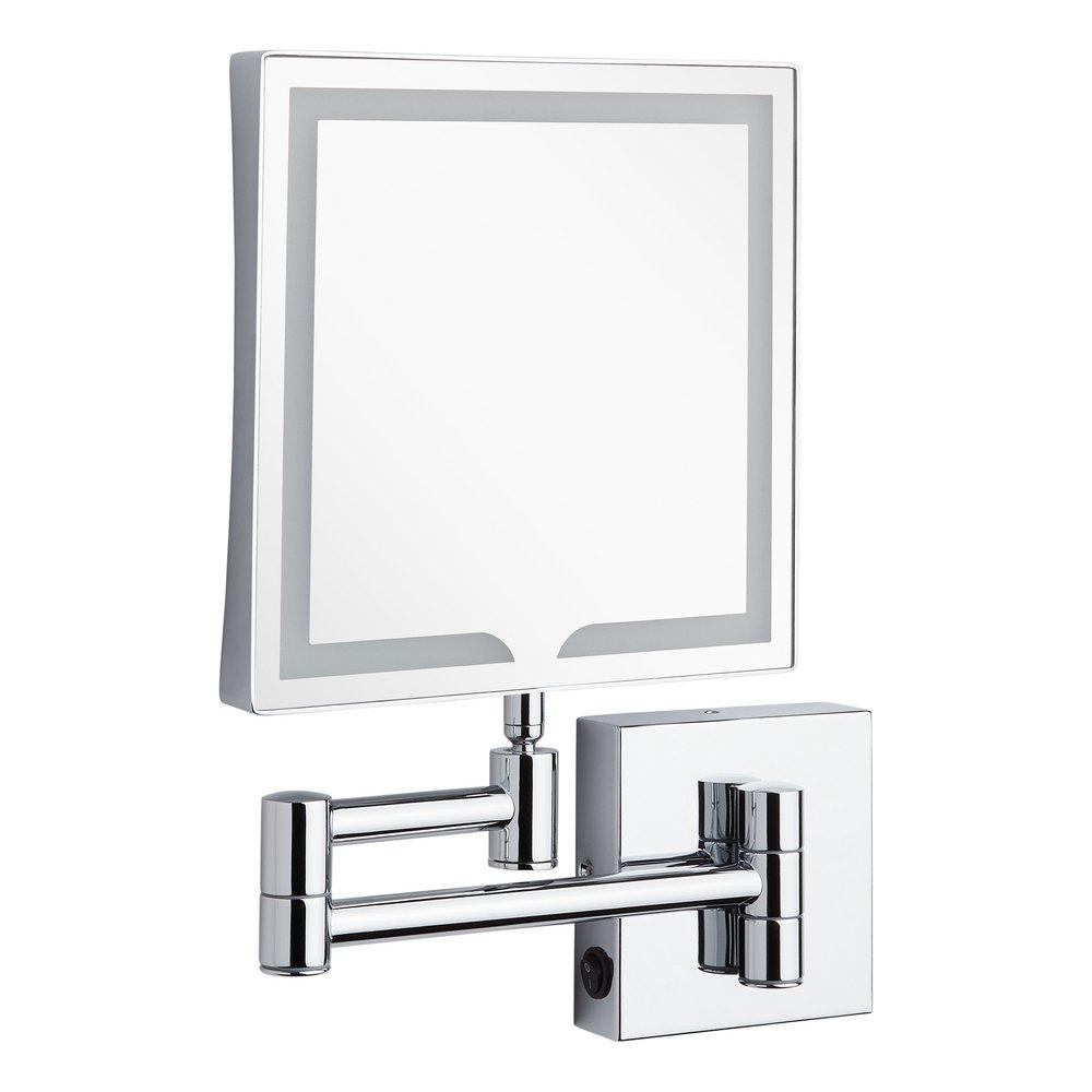 Double-Sided Wall Mount Lighted Makeup Mirror in  Chrome 