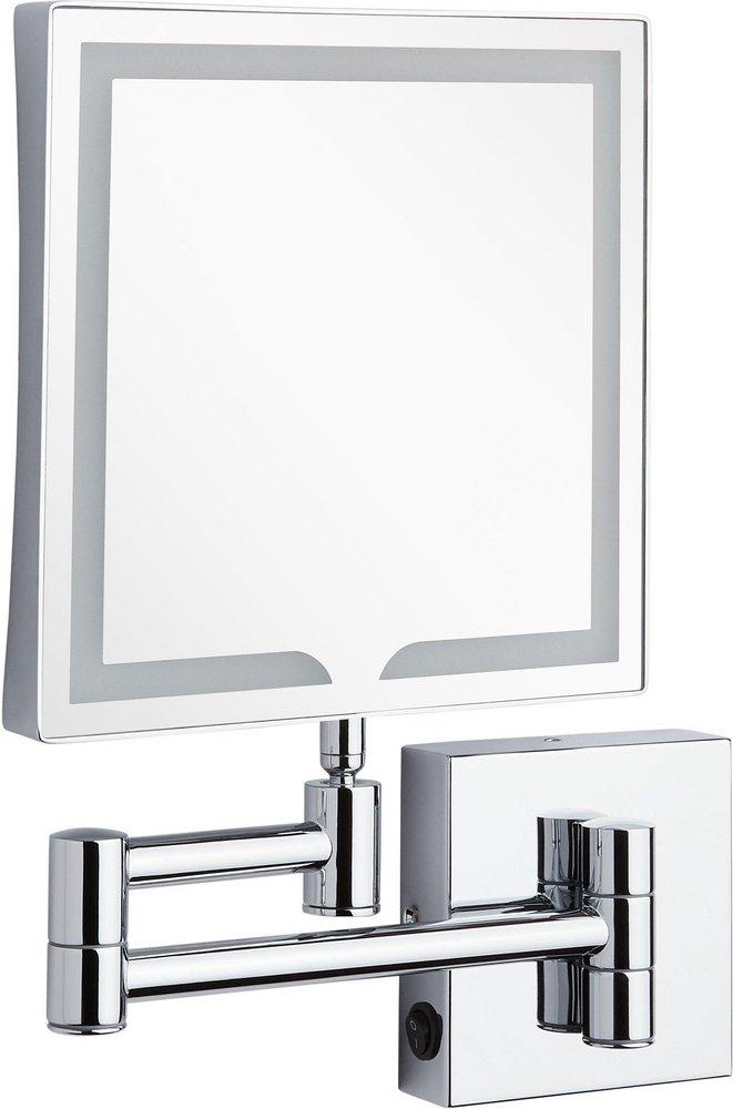 Double-Sided Wall Mount Lighted Makeup Mirror in  Chrome 