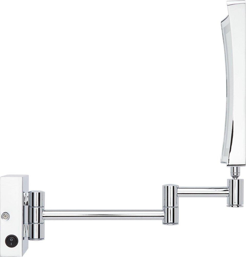 Double-Sided Wall Mount Lighted Makeup Mirror in  Chrome 