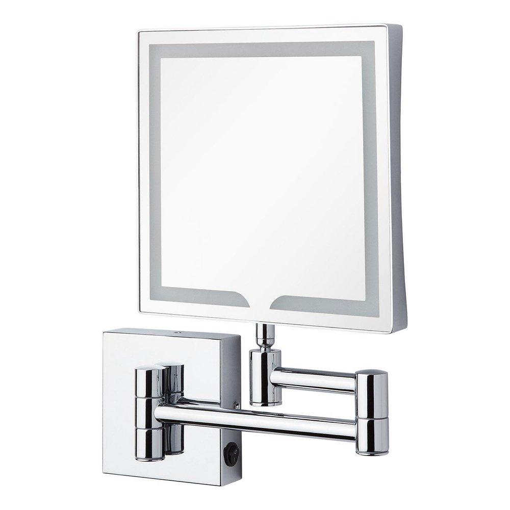 Double-Sided Wall Mount Lighted Makeup Mirror in  Chrome 