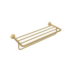 24 in. Two-tier Towel Shelf in Brushed Gold Optic