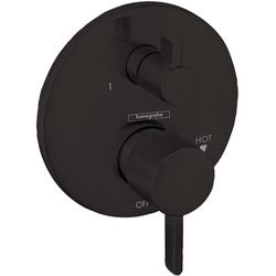 Two Handle Pressure Balancing Valve Trim with Diverter in Matte Black