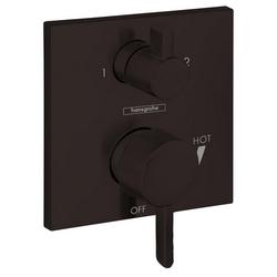 Two Handle Pressure Balancing Valve Trim with Diverter in Matte Black