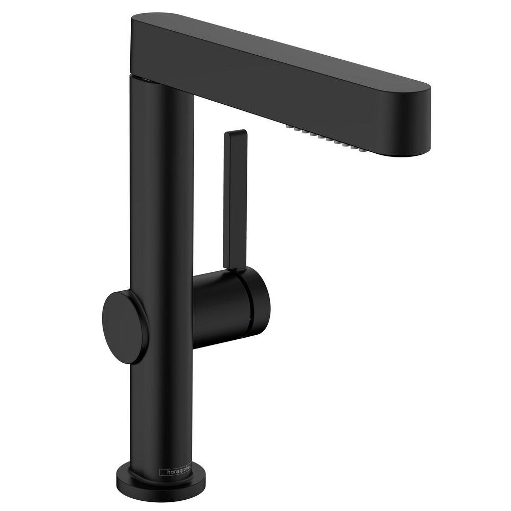 Hansgrohe Matte Black Single Handle Monoblock Bathroom Sink Faucet 