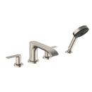 Two Handle Roman Tub Faucet with Handshower in Brushed Nickel (Trim Only)