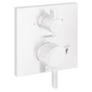 CCY ECOSTAT PRESSURE BALANCE TRIM SQUARE WITH DIVERTER IN MATTE WHITE 