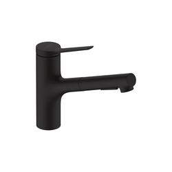 Single Handle Pull Down Kitchen Faucet in Matte Black