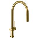 Single Handle Pull Down Kitchen Faucet in Brushed Gold Optic