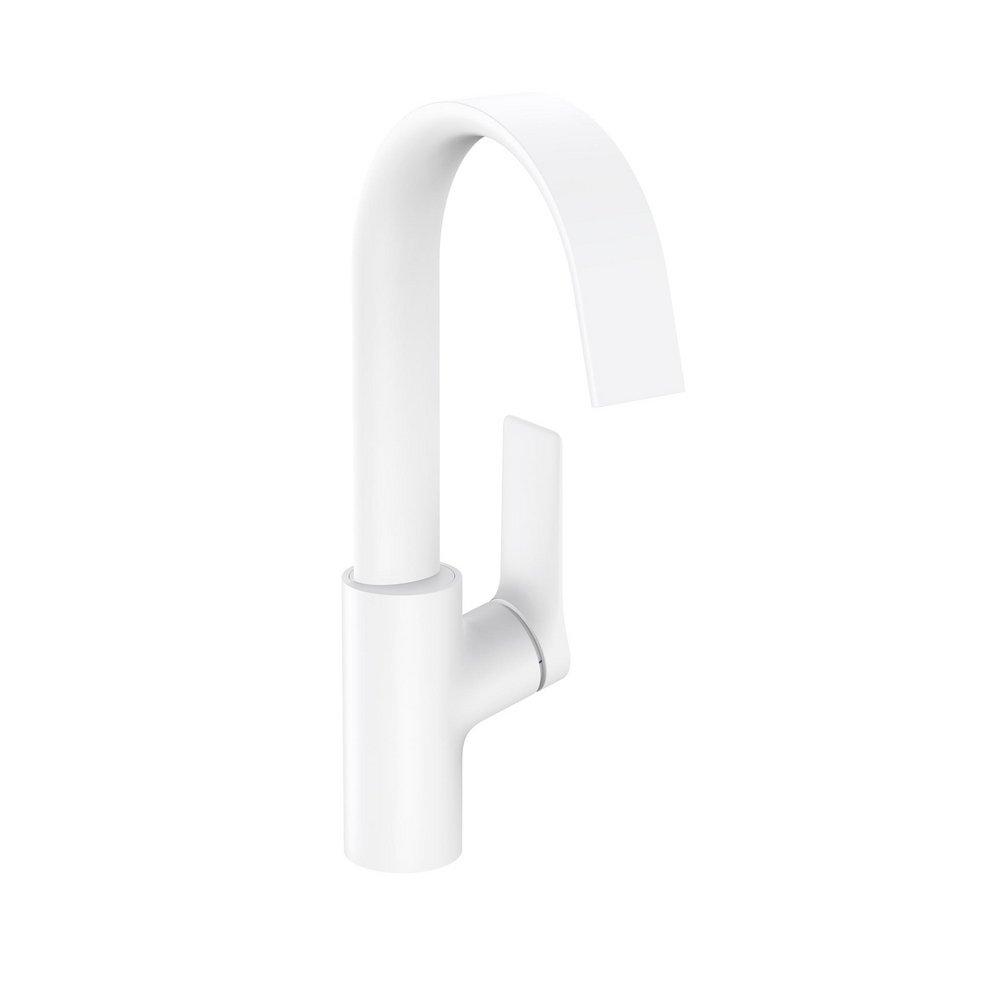 Hansgrohe Matte White Single Handle Bathroom Sink Faucet 