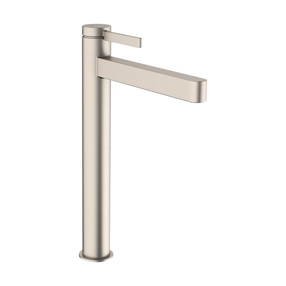Hansgrohe Brushed Nickel Single Handle Monoblock Bathroom Sink Faucet 