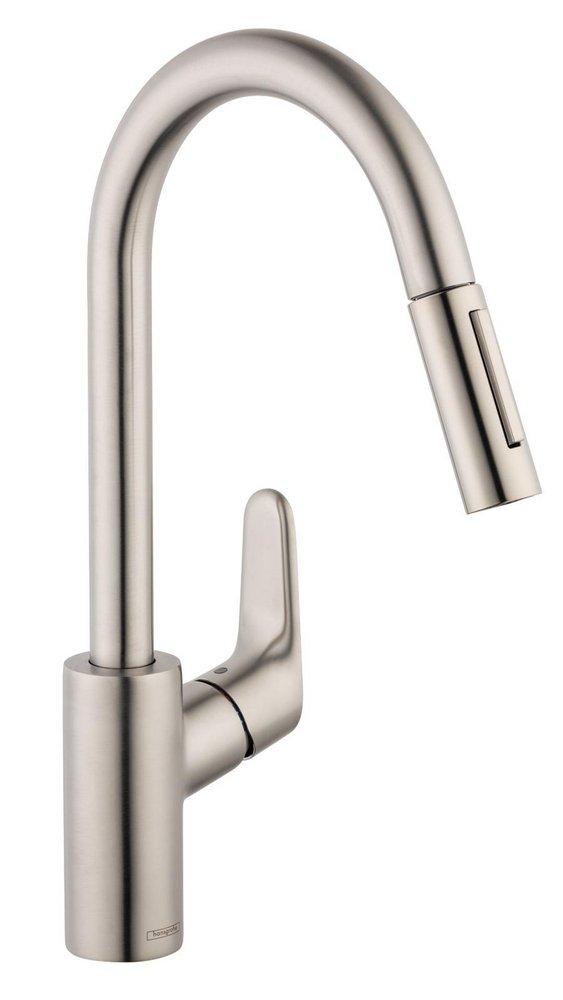 Single Handle Kitchen Faucet in Steel Optic 