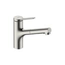 Single Handle Pull Out Kitchen Faucet in Steel Optic