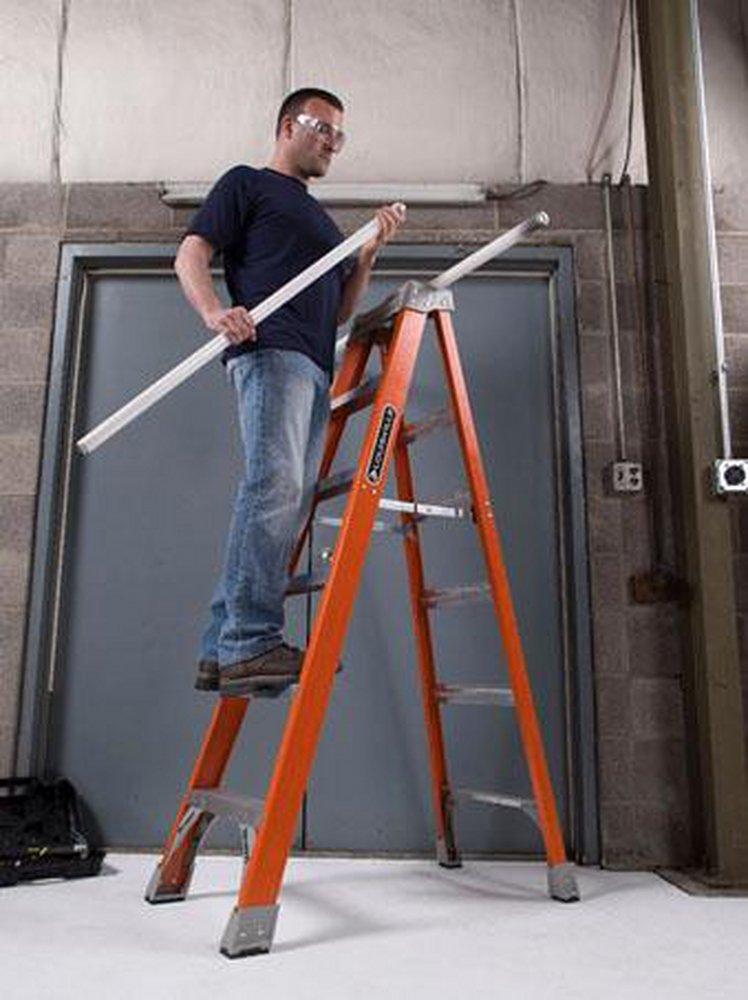 Louisville Ladder Orange Fiberglass Step Ladder Type IA 300-Pound Load Capacity 