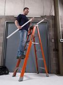 Louisville Ladder Orange Fiberglass Step Ladder Type IA 300-Pound Load Capacity 