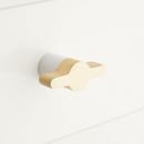 TWO TONE BRASS CABINET KNOB BRUSHED BRASS/WHITE 