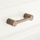 3 TWO TONE BRASS CABINET PULL ANTIQUE BRASS/GUNMETAL 