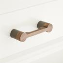 5 TWO TONE BRASS CABINET PULL ANTIQUE BRASS/GUNMETAL 