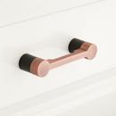 5 TWO TONE BRASS CABINET PULL ANTIQUE COPPER/BLACK 