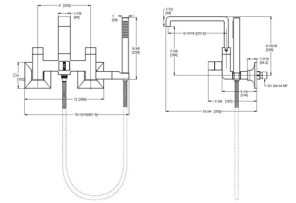 Pfister Polished Nickel Wall Mount Filler (Trim Only) 