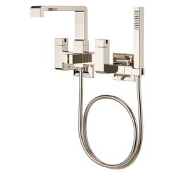 Wall Mount Tub Filler with Handshower in Polished Nickel (Handles Sold Separately)
