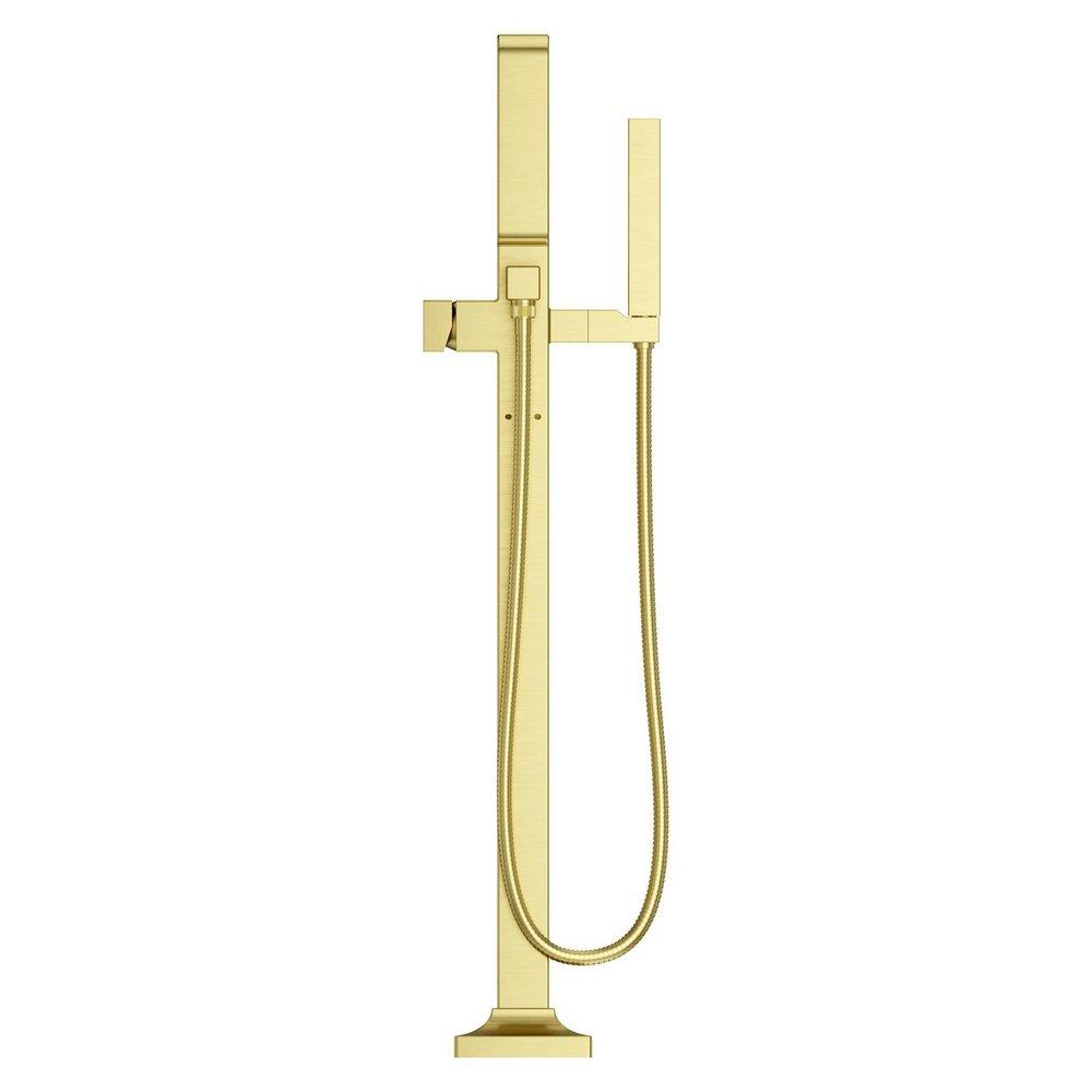Pfister Brushed Gold Less Handles Floor Mount Filler (Trim Only) 