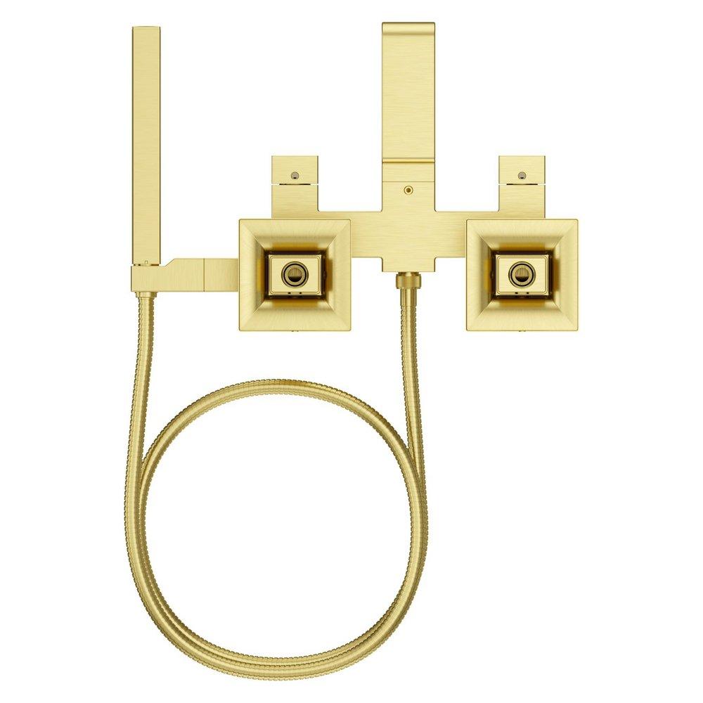 VERVE WALL-MOUNT TUB FILLER WITHOUT HANDLESIN BRUSHED GOLD 