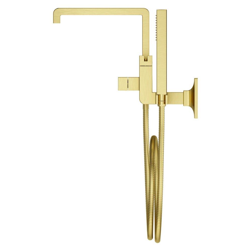 VERVE WALL-MOUNT TUB FILLER WITHOUT HANDLESIN BRUSHED GOLD 