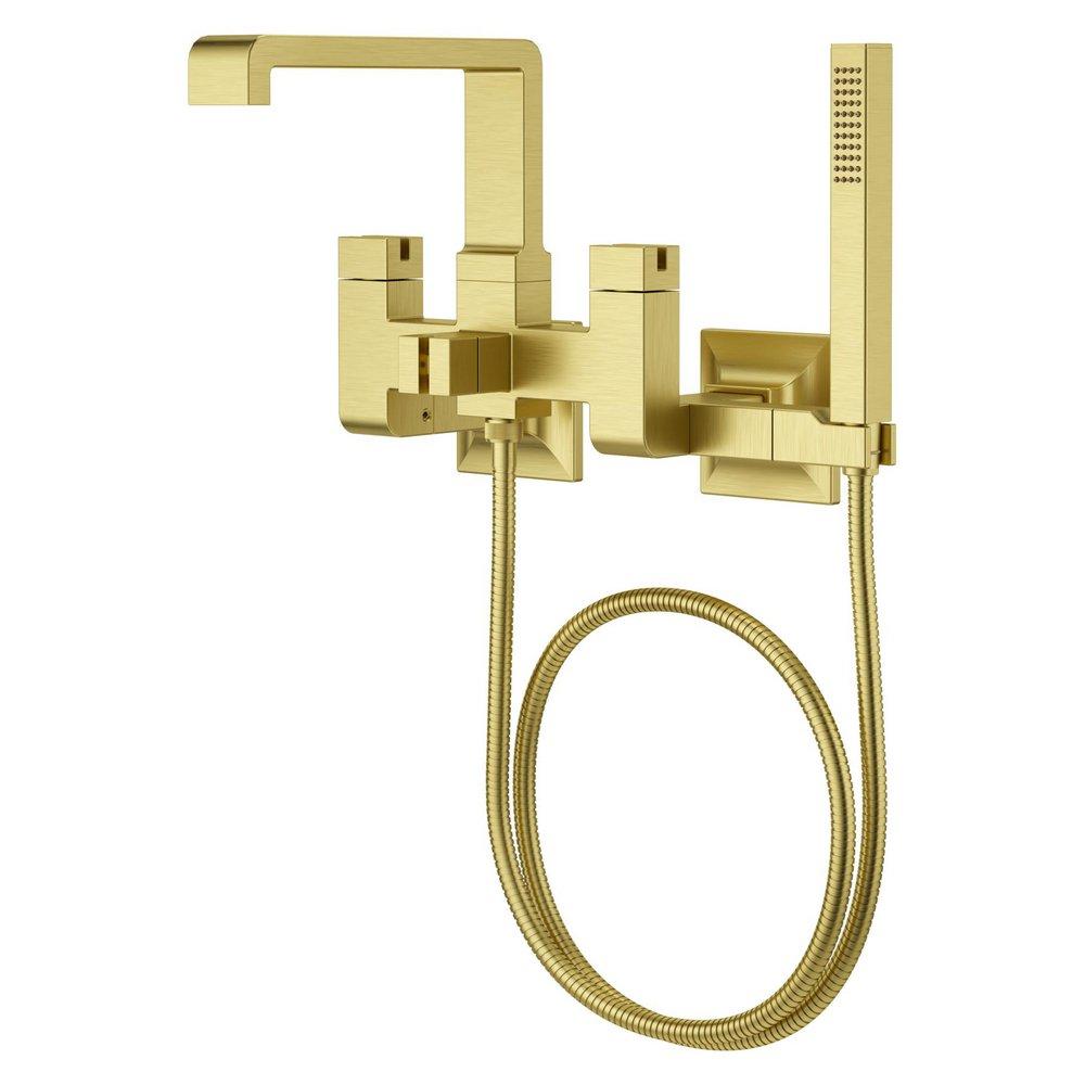 VERVE WALL-MOUNT TUB FILLER WITHOUT HANDLESIN BRUSHED GOLD 