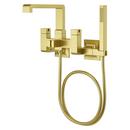 Wall Mount Tub Filler with Handshower in Brushed Gold (Handles Sold Separately)