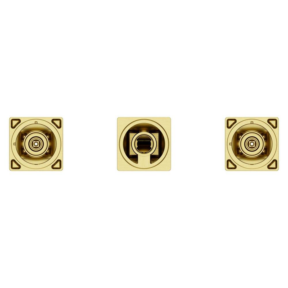 Two Handle Widespread Bathroom Sink Faucet in Brushed Gold (Handles Sold Separately) 