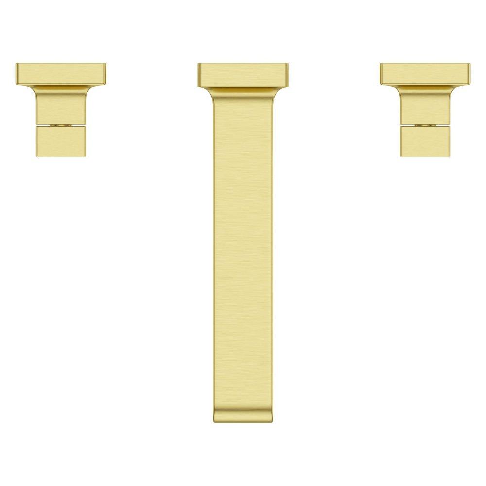 Two Handle Widespread Bathroom Sink Faucet in Brushed Gold (Handles Sold Separately) 