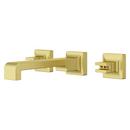 Two Handle Wall Mount Widespread Bathroom Sink Faucet in Brushed Gold (Handles Sold Separately)